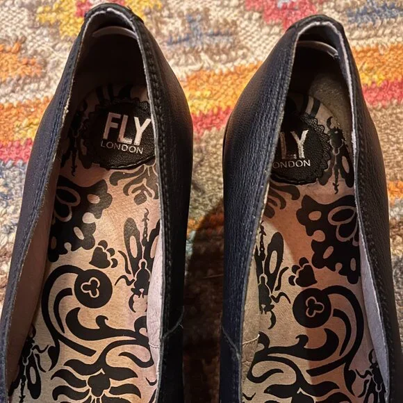 FLY London black slip on heels, EU size 41 - Picture 5 of 7